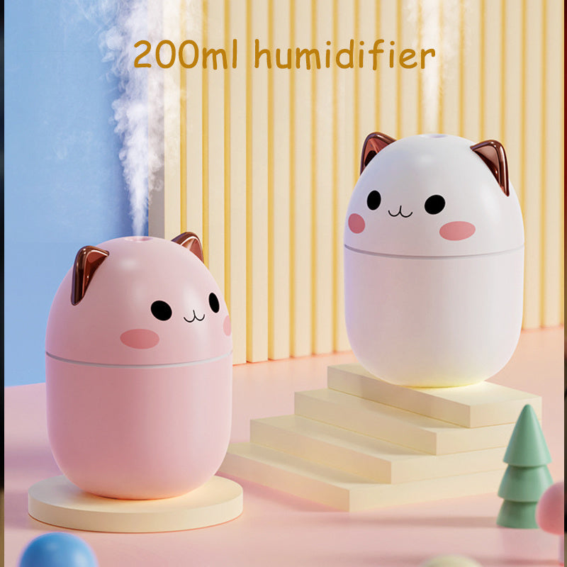 Air Humidifier Cute Cat Ultra-Silent USB Office Household Bedroom Car Aromatherapy Air Purifier With Led Cool Mist Spray