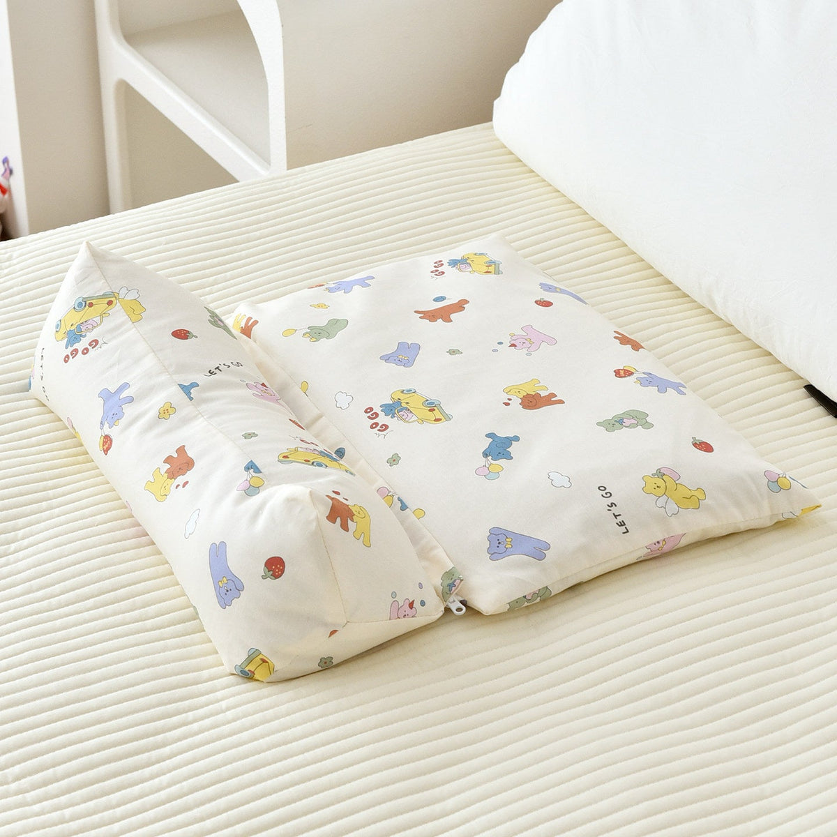Cotton Neck Pillow with Removable Cushion, 42 × 43 × 4 cm