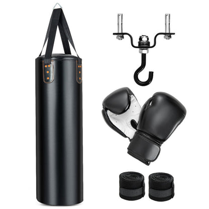 Fitness Room Bundle: Hanging Punching Bag Set + Folding Treadmill