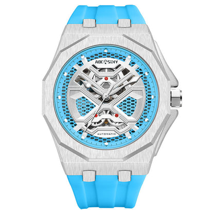 Trendy Hollow Mechanical Watch With Luminous Display And Water Resistance For Men