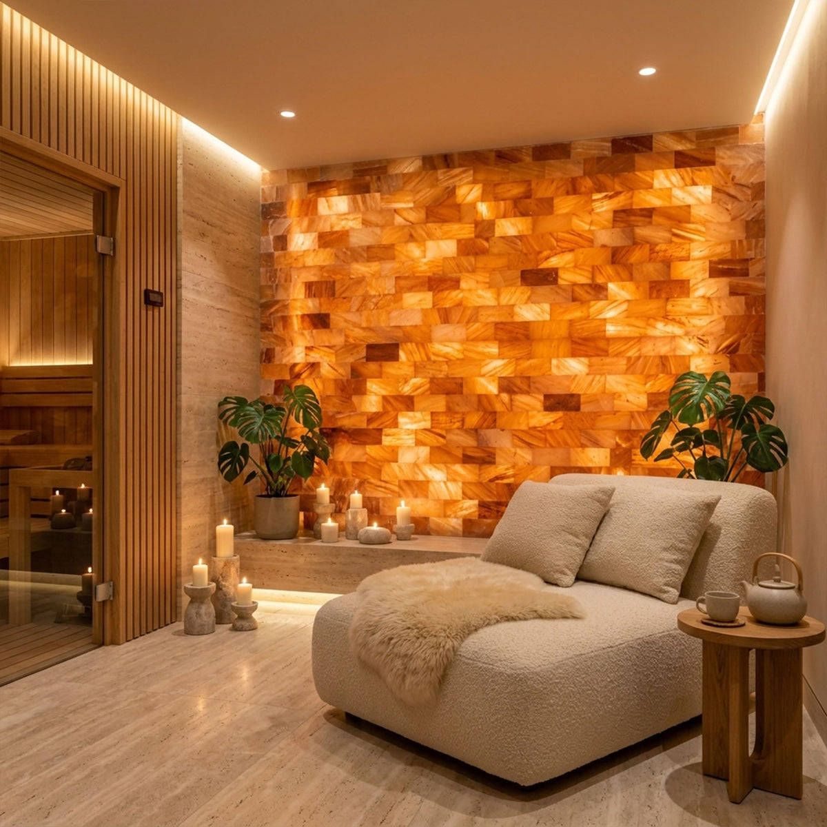Pink Salt Tiles for Spa (8x4x1) Pack of 30 Salt Bricks