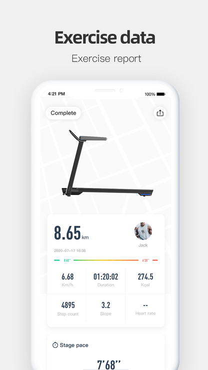 Foldable Treadmill with Fitshow App and Incline – Carbon Steel