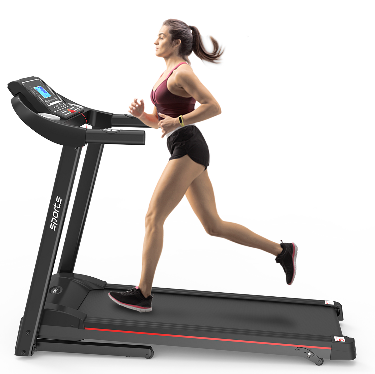 Foldable Treadmill with Fitshow App and Incline – Carbon Steel