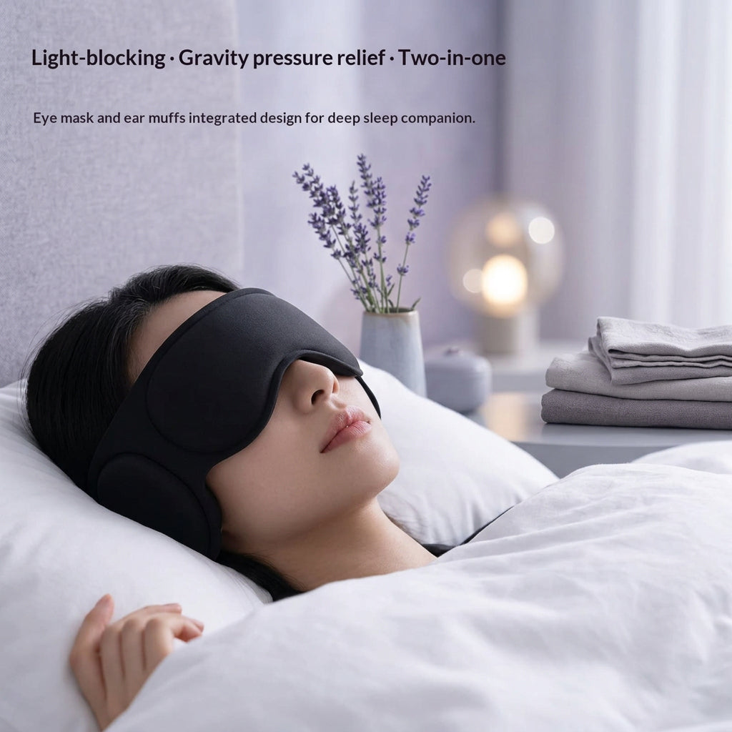 M5 Full-Coverage Memory Foam Sleep Mask, Black