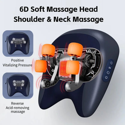 Neck Shoulder Massage Pillow Wireless Electric Car And Home Massager Heating Waist Neck Leg Cervical Shiatsu Kneading Massagers