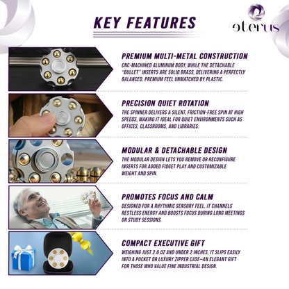 Metal Alloy Rotating Cylinder Spinner Fidget