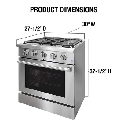 30-Inch Gas Range With 4-Burner Convection Oven And Broil (SAK48613)