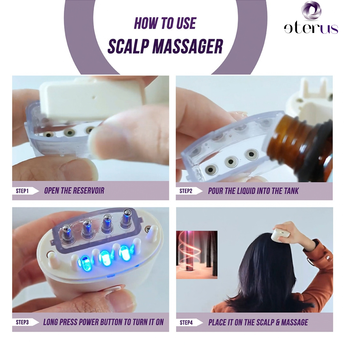Electric Oil Applicator and Vibration Scalp Massager 2 in 1.