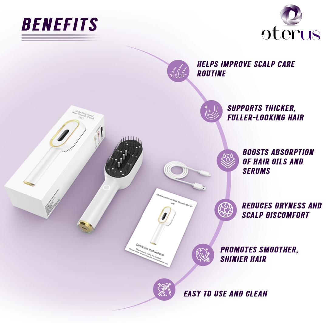 Multi-Functional 3-in-1 Scalp Massager and Oil Applicator Brush