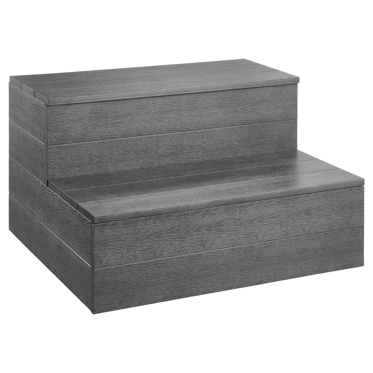 Hot Tub Steps, 2-Step Spa Outdoor Stairs, Heavy Duty 25 Inch Wide HIPS Above-Ground/Inflatable Pool Ladder With 600 Lbs Weight Capacity, Multi-Use For Porch, Patio, Deck, Campers, Graphite Gray