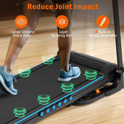 Incline Treadmill for Running & Walking with Hydraulic Folding - Black