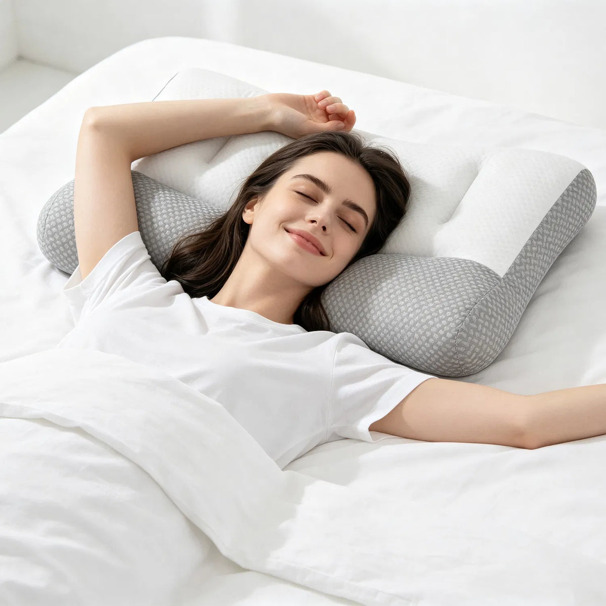 Contoured Down-Alternative Pillow with Ear Slot, High or Low