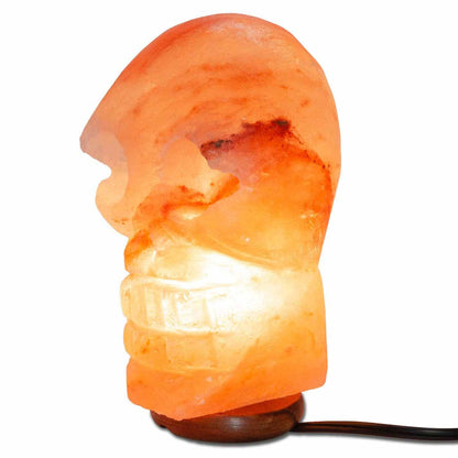 Skull Shaped Salt Lamp - 9.5" avg. - Cord, Bulb, Dimmer