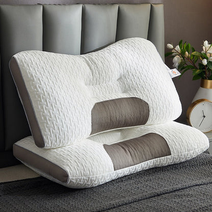Light Luxury SPA Massage Pillow Single Pillow Core Neck Protection Adult Sleep Pillow Fiber Zone Massage Cervical Pillow Dormito