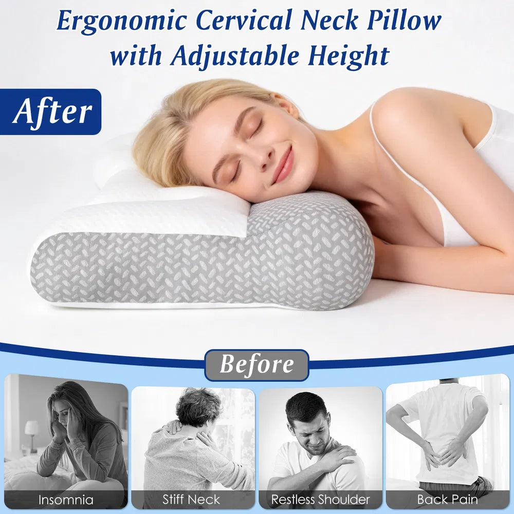 Contoured Down-Alternative Pillow with Ear Slot, High or Low