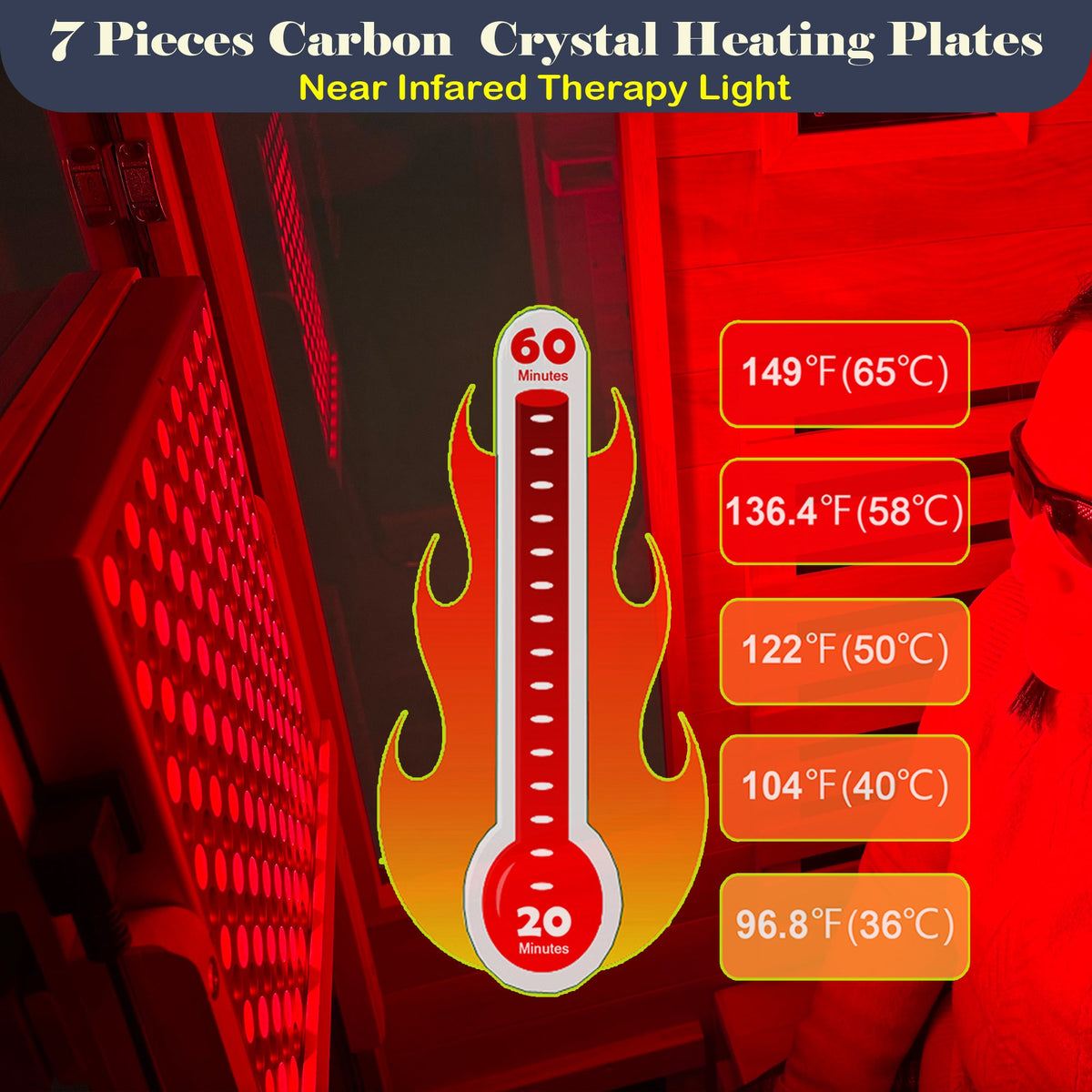 Infrared Sauna with Bluetooth Audio and Solid Wood Construction - Natural
