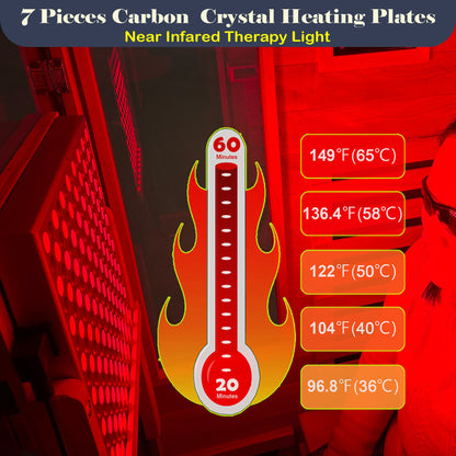 Infrared Sauna with Bluetooth Audio and Solid Wood Construction - Natural