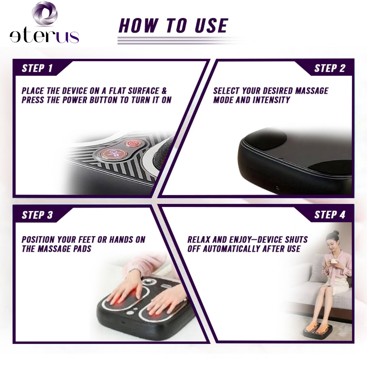Stress & Pain Relief Foot Massager w/Heat- Deep Tissue, Circulation & Relaxing