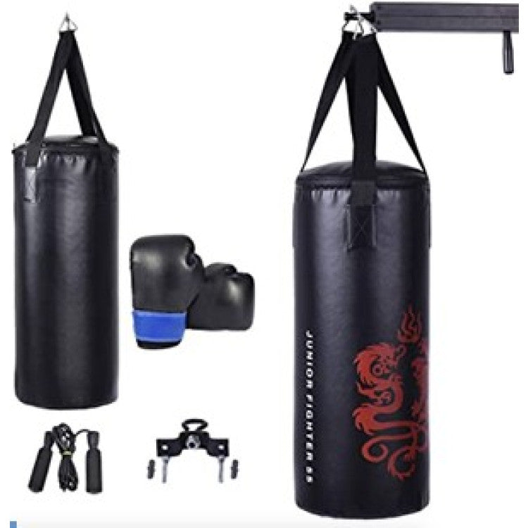 Fitness Room Bundle: Punching Boxing Set + 3 in 1 Folding Treadmill + 3 Pieces Kettlebell Weight Set + 4-Panel Folding Gymnastics Mat + Accent Chair
