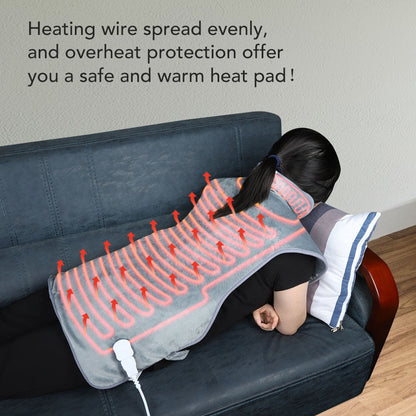 Plug-In Heating Shawl Blanket Flannel 3-Speed Shoulder Neck Back Warm Clothes Electric Blanket