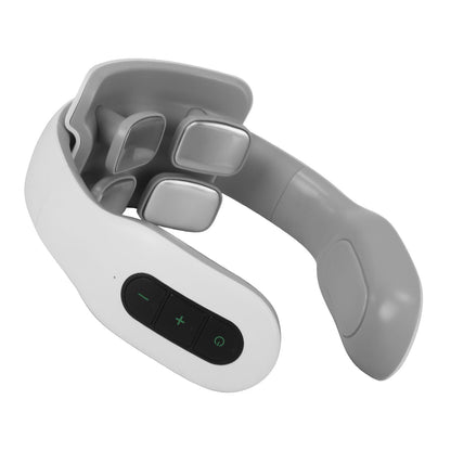 4 Head EMS Neck Massager with Heat Cordless Cervical Neck Massager EMS Neck Massager with 6 Modes 20 Intensity Levels Remote Control Voice Prompt