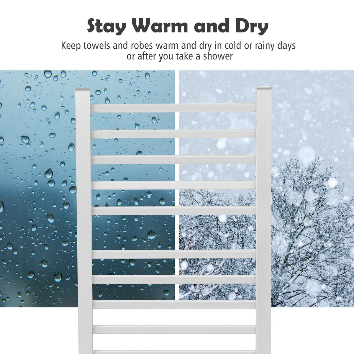 2-in-1 150W Freestanding and Wall-mounted Towel Warmer Drying Rack with Timer