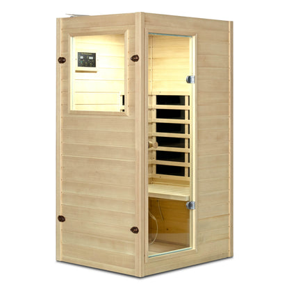 Far Infrared Sauna Room with 5 Epoxy Heating Panels - Spruce Wood
