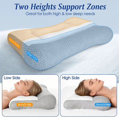 Contoured Down-Alternative Pillow with Ear Slot, High or Low