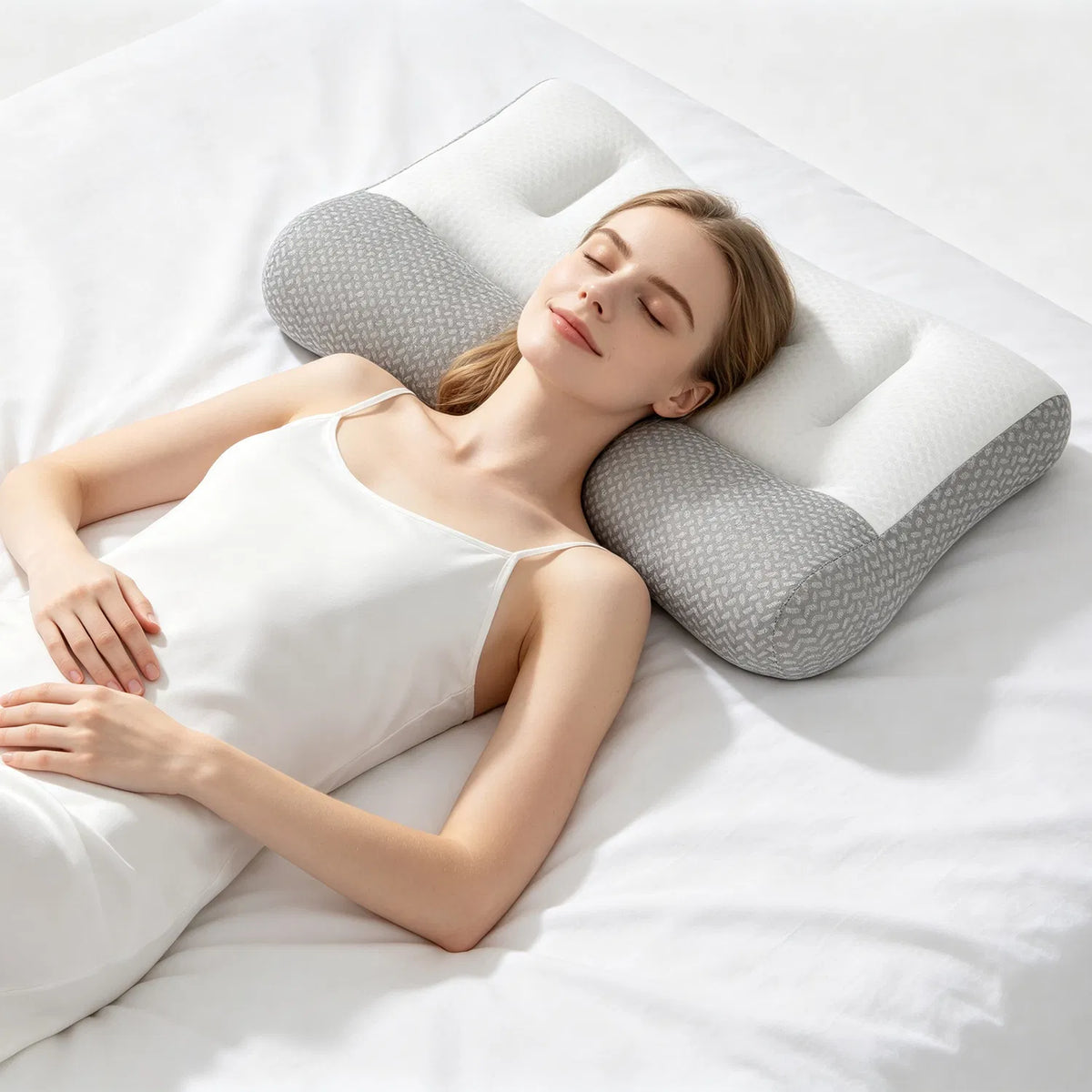 Contoured Down-Alternative Pillow with Ear Slot, High or Low