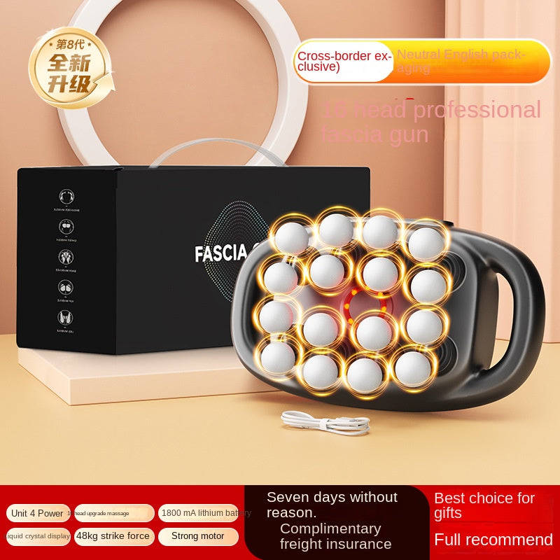 Cross-border Exclusive 16-Head Muscle Gun Multi-Head Strong Power Deep Tissue Massage English Version