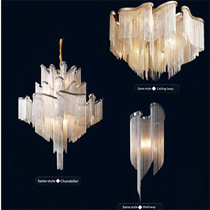 Italian Luxury Fringed Living Room Chandelier