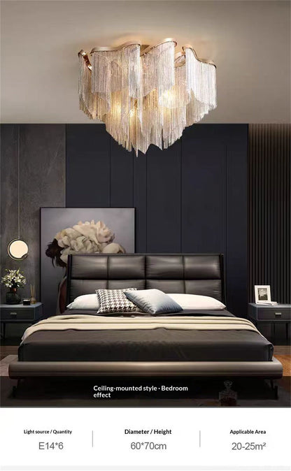 Italian Luxury Fringed Living Room Chandelier