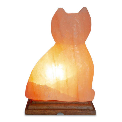 Cat Shaped Salt Lamp - 10" avg. - Cord, Bulb, Dimmer