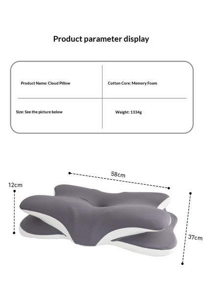 Memory Foam Butterfly Cervical Pillow – Slow Rebound, Breathable, 3 Fabric Options