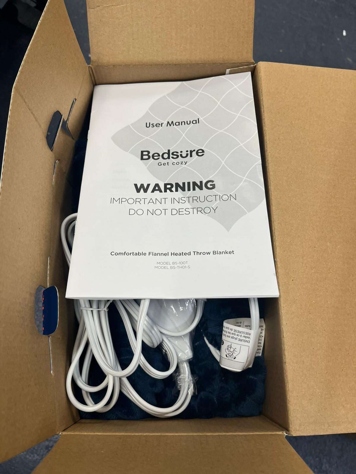 BEDSURE Electric Blanket, Soft Ribbed Flannel, Heating with 4 Time Settings, 6 Heat Levels, 3 hrs Timer Auto Shut Off, GentleSoft™