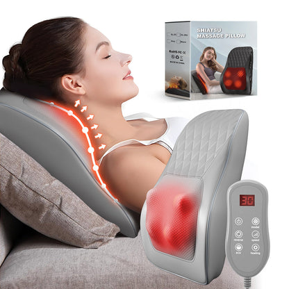Home Use Multi-Function Massage Pillow for Neck, Shoulder, Waist, and Back with Electric Massager for Shoulder and Cervical Care