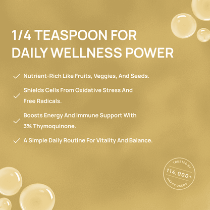High Potency Cold-Pressed Organic Black Seed Oil with 3% Thymoquinone