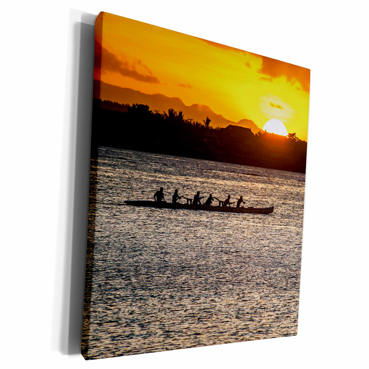 3dRose Evening rowing in the bay of Apia, Upolu, Samoa,... - Museum Grade Canvas Wrap (cw_250372)