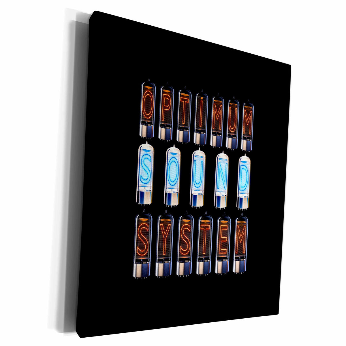 3dRose Optimum Sound System vacuum triod decorated text,... - Museum Grade Canvas Wrap (cw_339940)