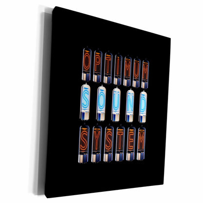 3dRose Optimum Sound System vacuum triod decorated text,... - Museum Grade Canvas Wrap (cw_339940)