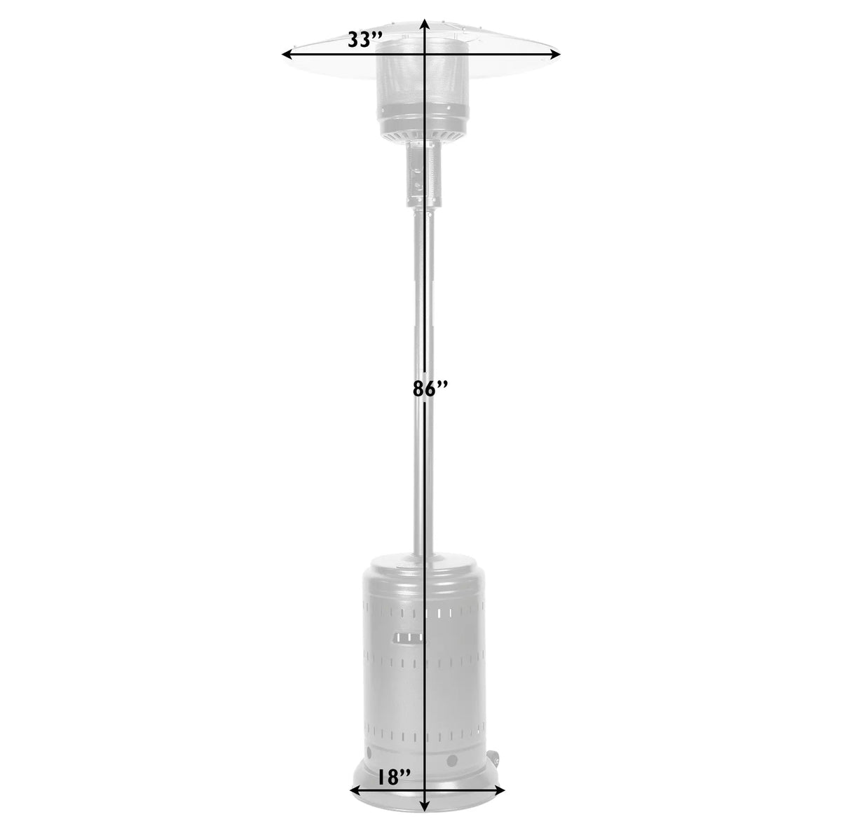 Commercial Series Patio Heater in Ash and Stainless Steel