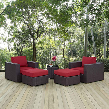 Modway Convene Outdoor Sectional Set - 5-Piece Patio Furniture for Ultimate Comfort