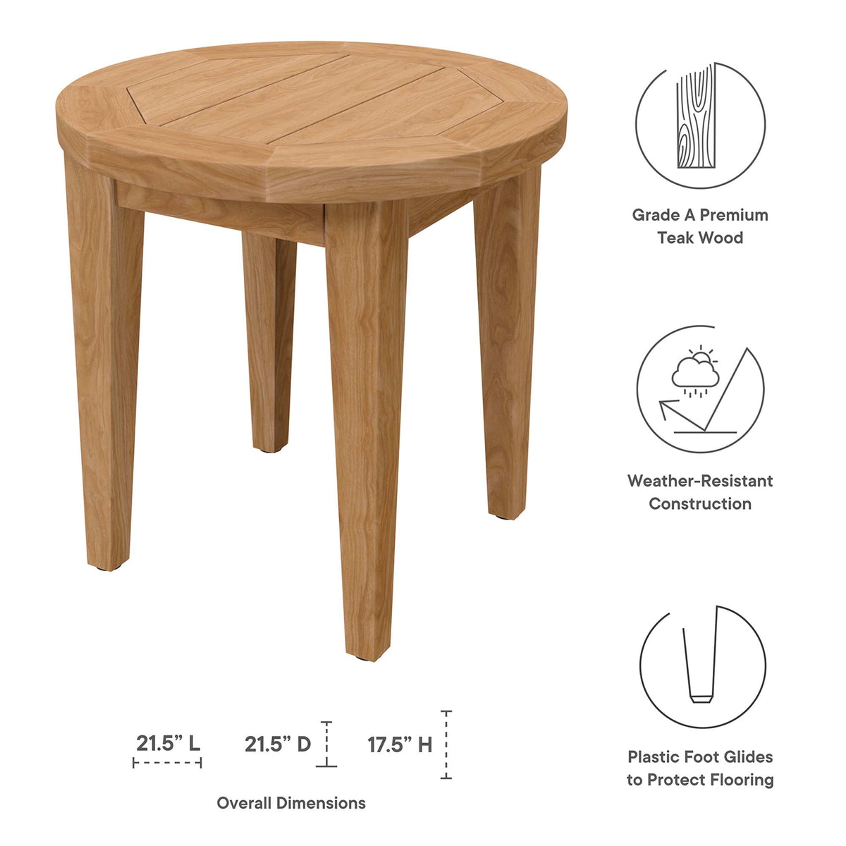 Brisbane Teak Outdoor Patio Set - Stylish 3-Piece Design by Modway