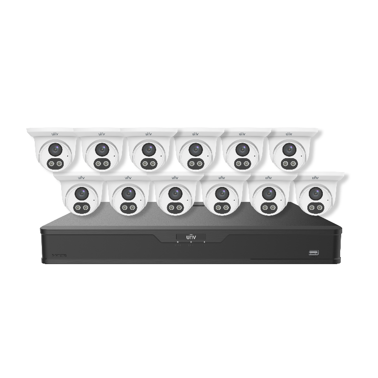 EK-BQ2P16DLT412T4 12 cam 4MP + NVR 16CH UNV Kit Human Smart Detection Smart Dual Light