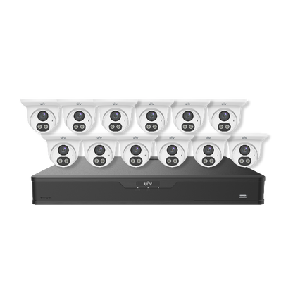 EK-BQ2P16DLT412T4 12 cam 4MP + NVR 16CH UNV Kit Human Smart Detection Smart Dual Light