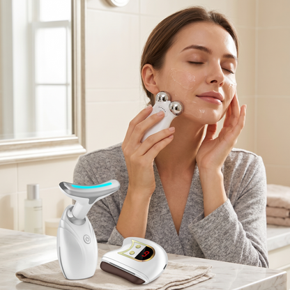 Set of 3- Lift, Sculpt & Glow Toolkit - LED Therapy, Electric Gua Sha & Microcurrent Toning Device for Radiant Skin