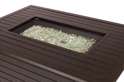 Longmont 48" Rectangular Aluminum Convertible Gas Fire Pit Table