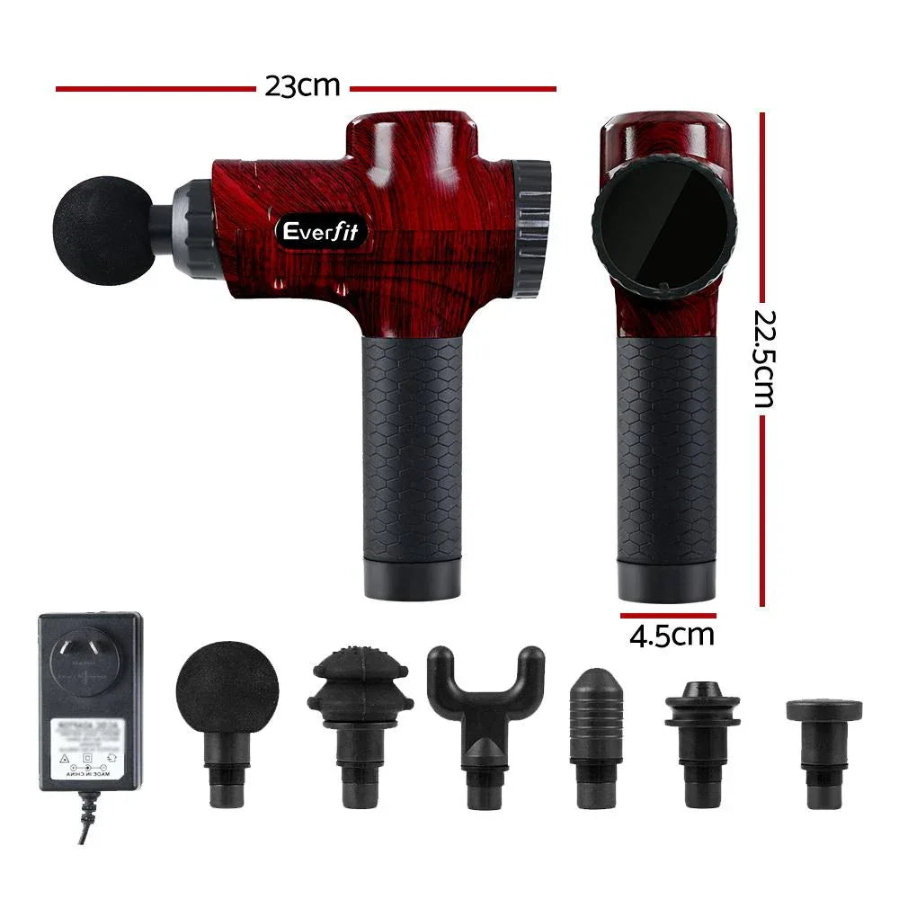 Everfit Massage Gun 6 Heads Electric Massager Vibration Percussion LCD