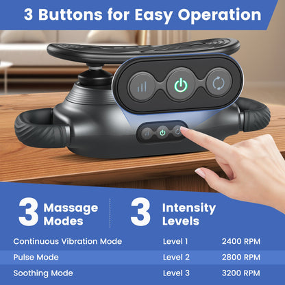 Massage Gun Deep Tissue with 3 Switchable Massage Heads and 3 Modes-Black