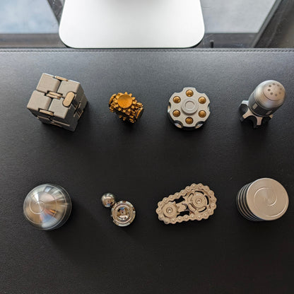 Set of 8 -Metal Desk Fidget & Kinetic Toy Collection